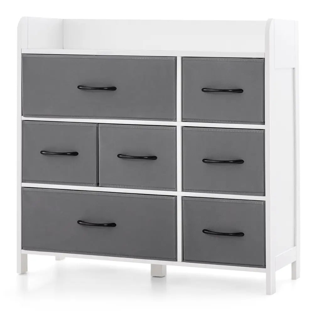 Fabric Dresser with 7 Drawers for Bedroom-White - White - Dressers & Chests