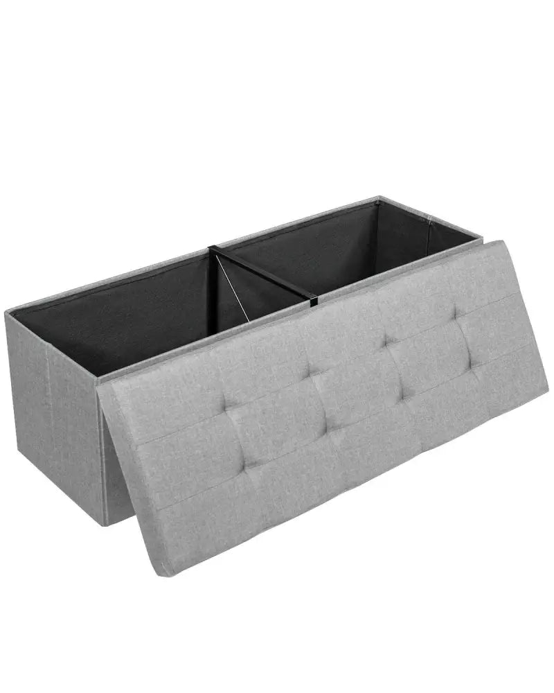 Fabric Folding Storage with Divider Bed End Bench-Light Gray - Light Gray - Shoe Racks & Storage Benches