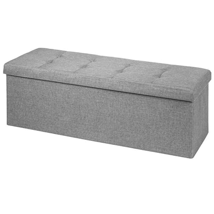 Fabric Folding Storage with Divider Bed End Bench-Light Gray - Light Gray - Shoe Racks & Storage Benches