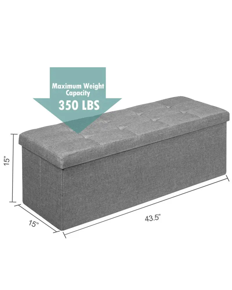 Fabric Folding Storage with Divider Bed End Bench-Light Gray - Light Gray - Shoe Racks & Storage Benches