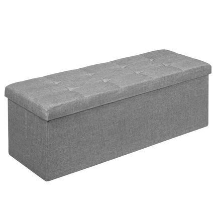 Fabric Folding Storage with Divider Bed End Bench-Light Gray - Light Gray - Shoe Racks & Storage Benches