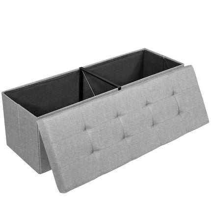 Fabric Folding Storage with Divider Bed End Bench-Light Gray - Light Gray - Shoe Racks & Storage Benches