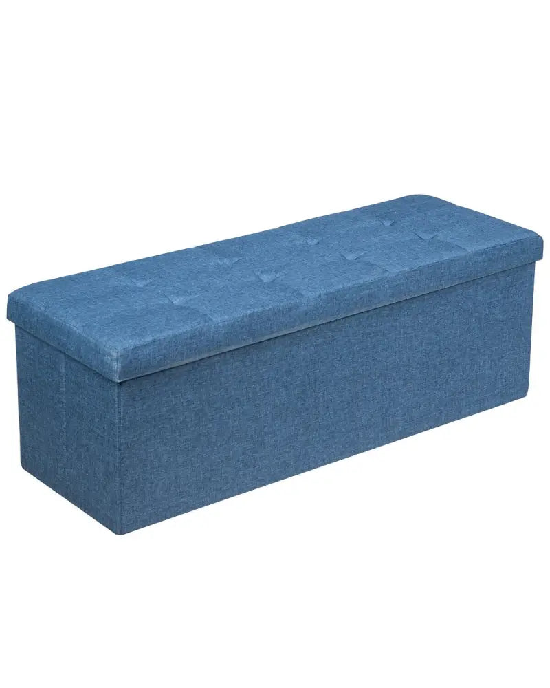 Fabric Folding Storage with Divider Bed End Bench-Navy - Navy - Shoe Racks & Storage Benches