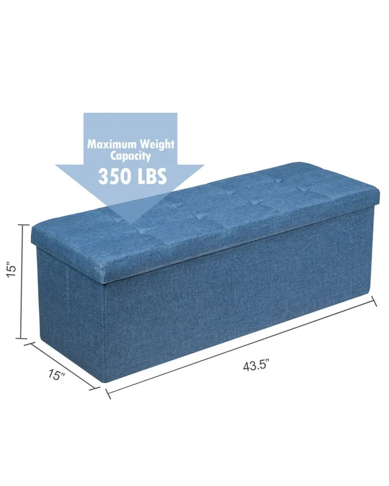Fabric Folding Storage with Divider Bed End Bench-Navy - Navy - Shoe Racks & Storage Benches