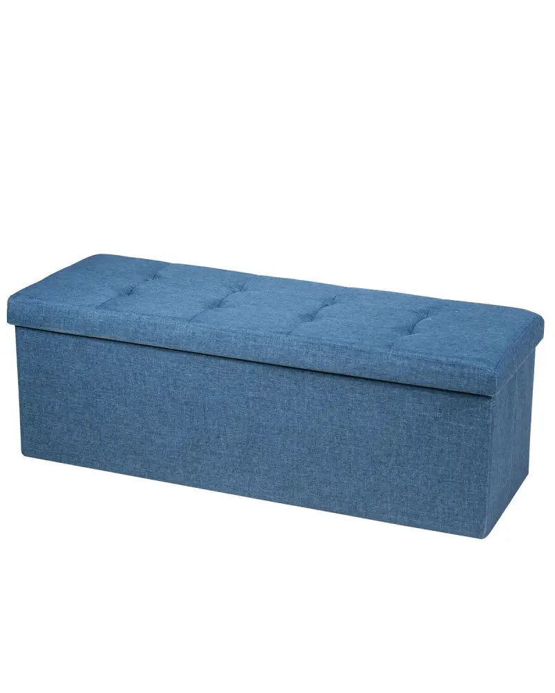 Fabric Folding Storage with Divider Bed End Bench-Navy - Navy - Shoe Racks & Storage Benches