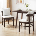 Fabric Upholstered Wood Dining Chairs Set of 2 with Removable Pillow-Gray - Gray - Dining Chairs