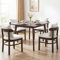 Fabric Upholstered Wood Dining Chairs Set of 4 with Removable Pillow-Gray - Gray - Dining Chairs