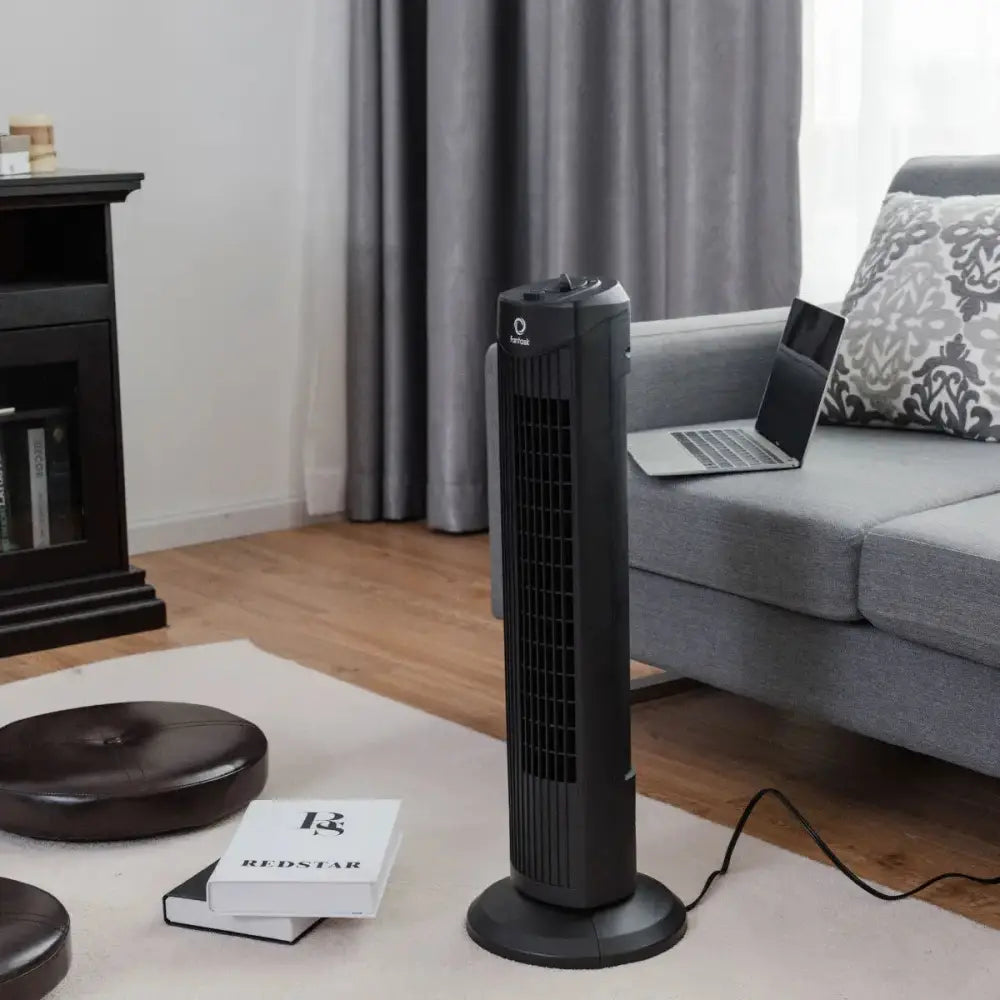 Fantask 35W 28 Inch Quiet Bladeless Oscillating Tower Fan-Black Costway