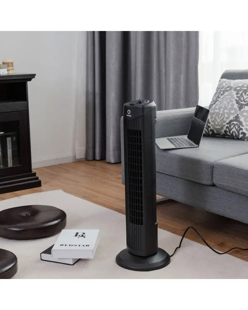 Fantask 35W 28 Inch Quiet Bladeless Oscillating Tower Fan-Black - Black - Fans