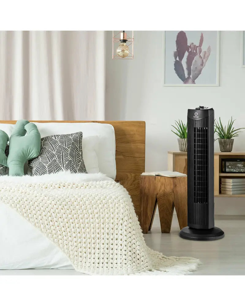 Fantask 35W 28 Inch Quiet Bladeless Oscillating Tower Fan-Black - Black - Fans