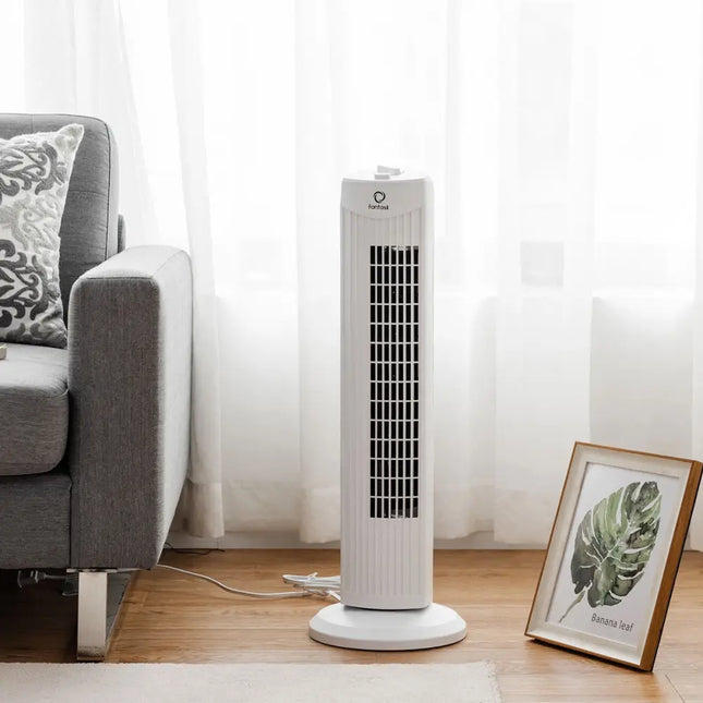 Fantask 35W 28 Inch Quiet Bladeless Oscillating Tower Fan-White - White - Fans