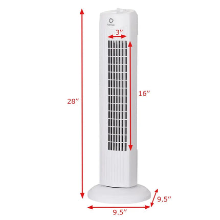 Fantask 35W 28 Inch Quiet Bladeless Oscillating Tower Fan-White - White - Fans