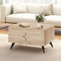 Farmhouse Accent Modern Coffee Table with Storage for Living Room Bedroom-Natural - Natural - Coffee Tables