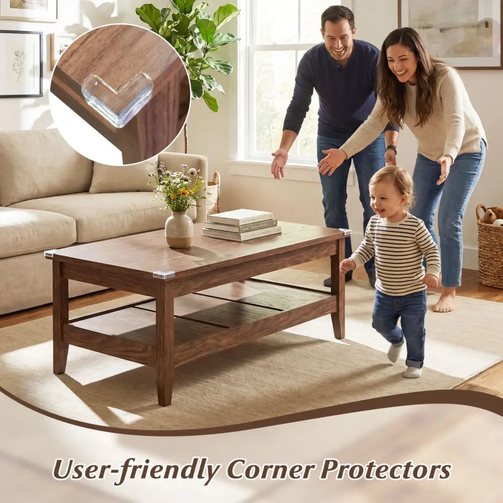 Farmhouse Coffee Table Rustic Cocktail Center Table with Thickened Tabletop-Walnut - Walnut - Coffee Tables