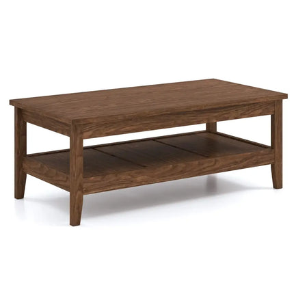Farmhouse Coffee Table Rustic Cocktail Center Table with Thickened Tabletop-Walnue - Walnut - Coffee Tables