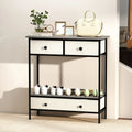 Farmhouse Console Table with Open Storage Shelf for Hallway-Gray - Gray - Console Tables