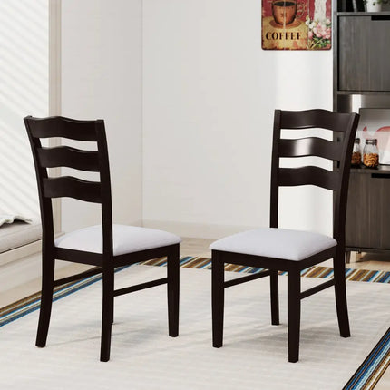 Farmhouse Dining Chairs Set of 2 Modern Kitchen Chairs with Elegant Hollowed backrest-Gray - Gray - Dining Chairs