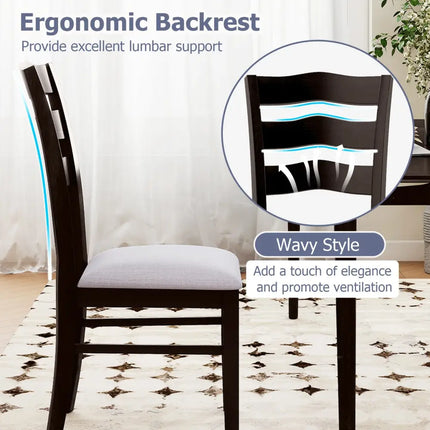 Farmhouse Dining Chairs Set of 2 Modern Kitchen Chairs with Elegant Hollowed backrest-Gray - Gray - Dining Chairs