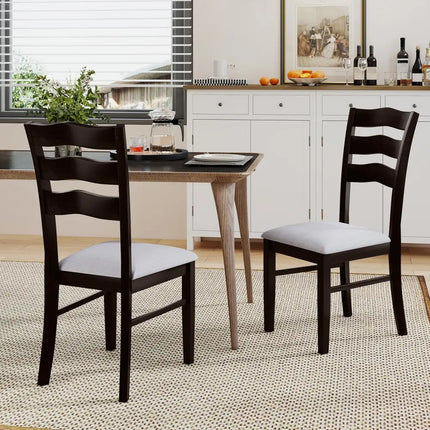 Farmhouse Dining Chairs Set of 2 Modern Kitchen Chairs with Elegant Hollowed backrest-Gray - Gray - Dining Chairs