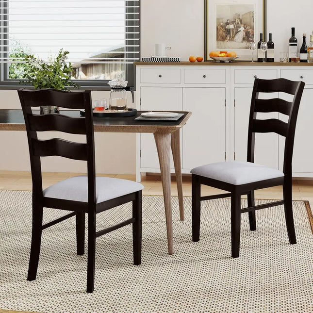 Farmhouse Dining Chairs Set of 2 Modern Kitchen Chairs with Elegant Hollowed backrest-Gray - Gray - Dining Chairs