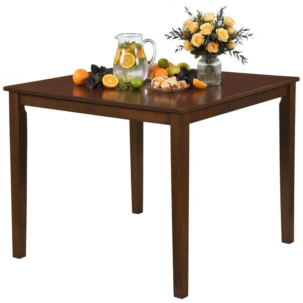 Farmhouse Dining Table for 4 People 35 Inches Square Kitchen Table-Walnut - Walnut - Dining Tables