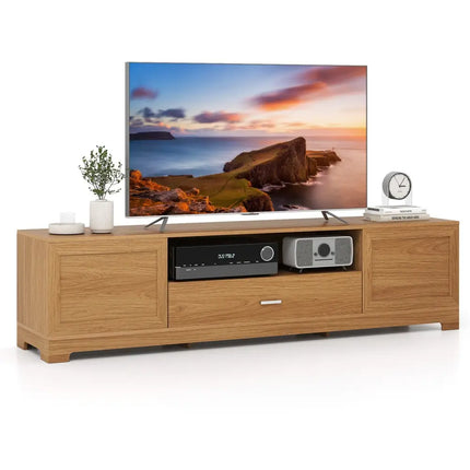 Farmhouse Rustic TV Stand for TVs up to 80’’-Natural - Natural - Entertainment Centers & TV Stands