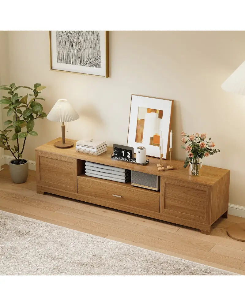 Farmhouse Rustic TV Stand for TVs up to 80’’-Natural - Natural - Entertainment Centers & TV Stands