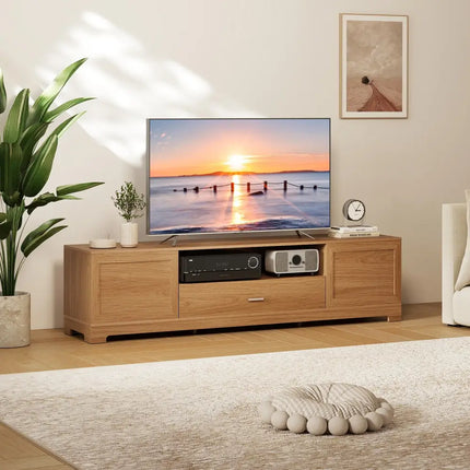 Farmhouse Rustic TV Stand for TVs up to 80’’-Natural - Natural - Entertainment Centers & TV Stands