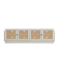 Farmhouse TV Stand for TVs up to 75 Inches with 2 Cabinets-White - White - Entertainment Centers & TV Stands
