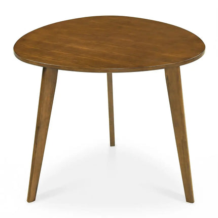 Farmhouse Wooden Round Dining Table for 4-Walnut - Walnut - Dining Tables
