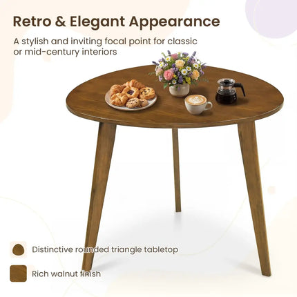 Farmhouse Wooden Round Dining Table for 4-Walnut - Walnut - Dining Tables