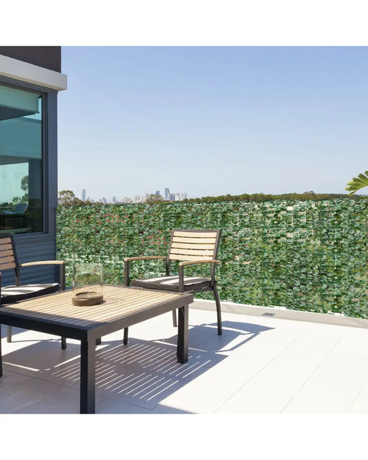 Faux Ivy Leaf Decorative Privacy Fence-59 x 118 Inch - Green - Outdoor Privacy Screens