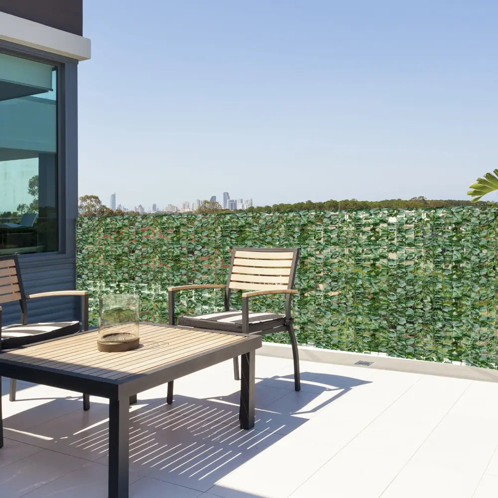 Faux Ivy Leaf Decorative Privacy Fence-59 x 118 Inch - Green - Outdoor Privacy Screens