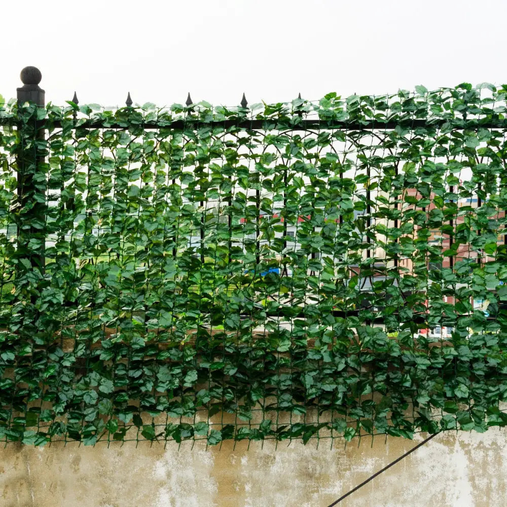 Faux Ivy Leaf Decorative Privacy Fence-59 x 95 Inch - Green - Outdoor Privacy Screens