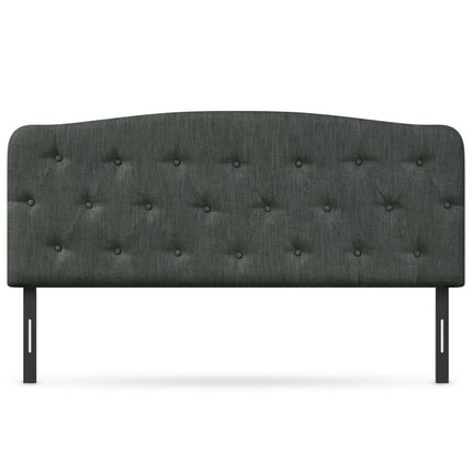 Faux Linen Headboard with Adjustable Heights-Dark Gray - Dark Gray - Headboards