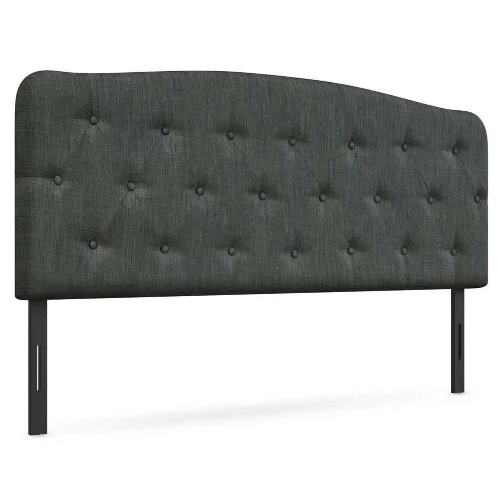 Faux Linen Headboard with Adjustable Heights-Dark Gray - Dark Gray - Headboards
