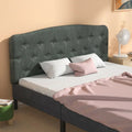 Faux Linen Headboard with Adjustable Heights-Dark Gray - Dark Gray - Headboards