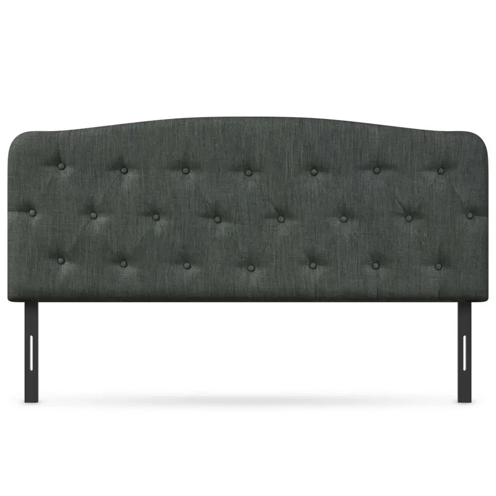 Faux Linen Headboard with Adjustable Heights-Dark Gray - Dark Gray - Headboards