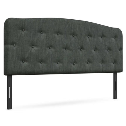 Faux Linen Headboard with Adjustable Heights-Dark Gray - Dark Gray - Headboards