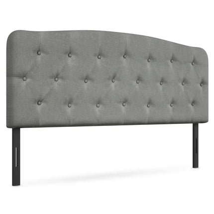 Faux Linen Headboard with Adjustable Heights-Light Gray - Light Gray - Headboards
