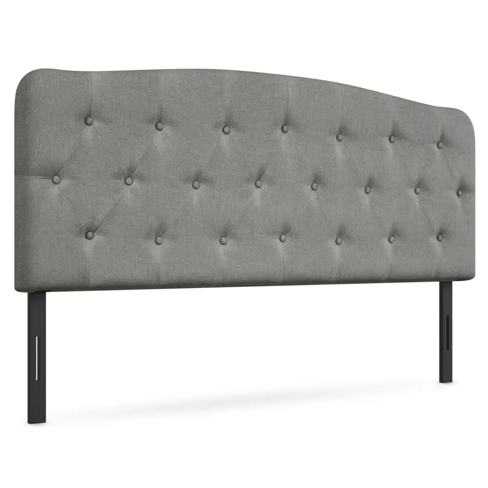 Faux Linen Headboard with Adjustable Heights-Light Gray - Light Gray - Headboards