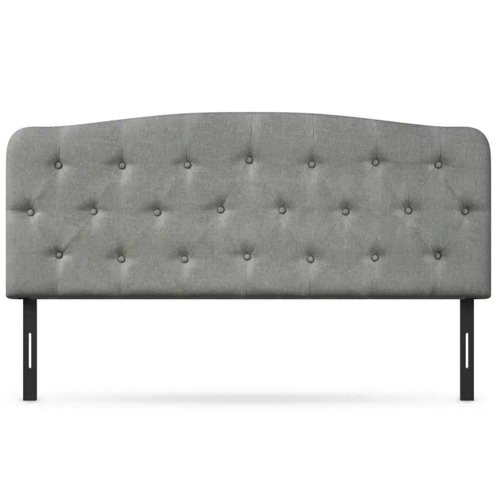 Faux Linen Headboard with Adjustable Heights-Light Gray - Light Gray - Headboards