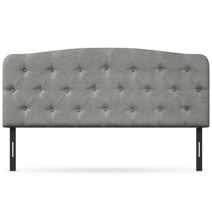 Faux Linen Headboard with Adjustable Heights-Light Gray - Light Gray - Headboards