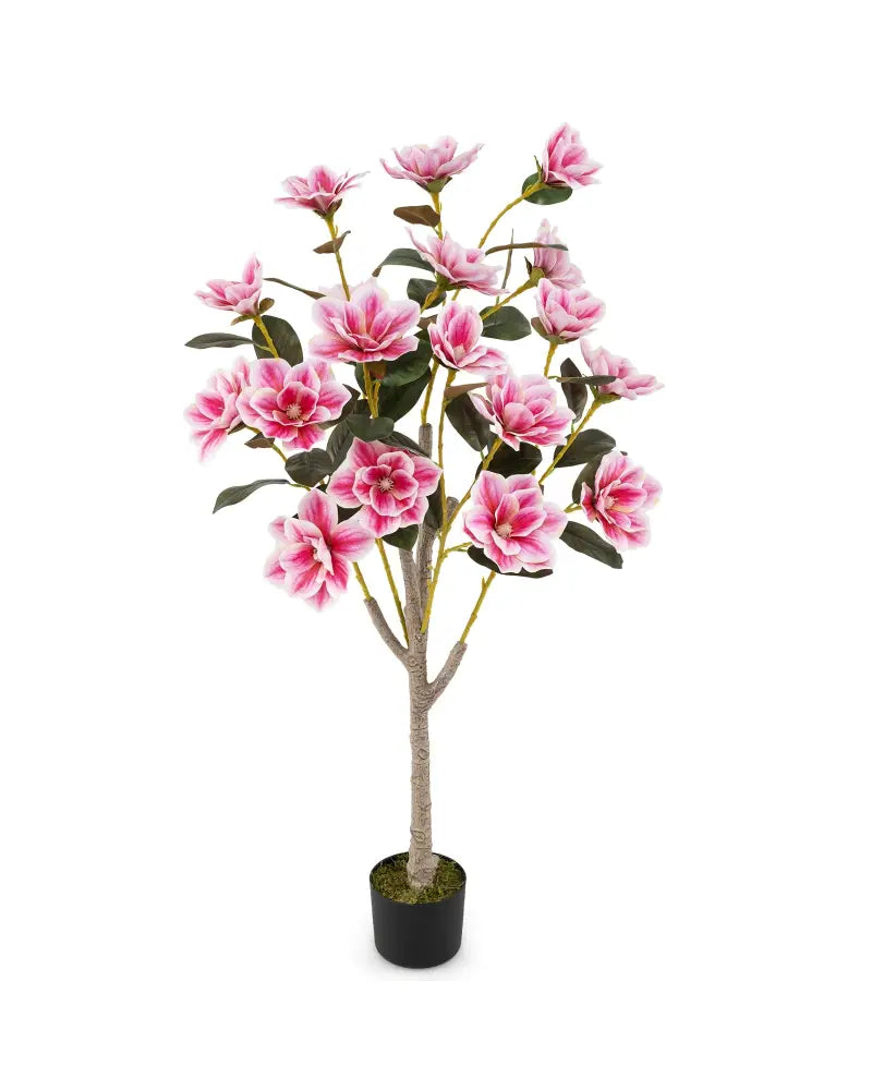 Faux Wedding Flower Plant with Elegant PEVA Leaves and Multi-branch Trunks-Pink - Pink - Faux Plants