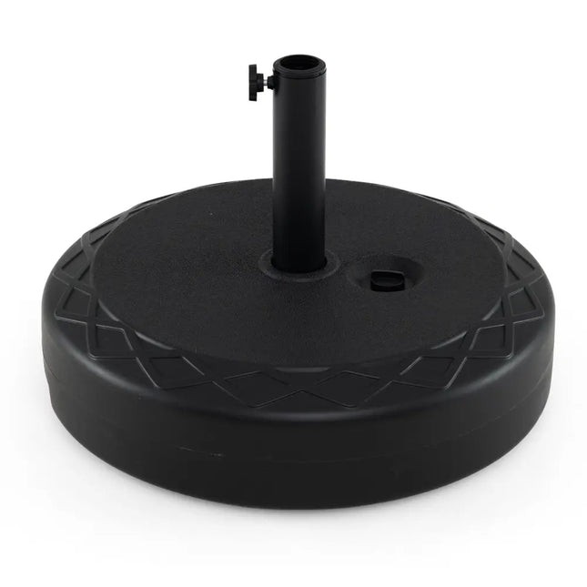Fillable Umbrella Base 90 LBS Heavy Duty Sand Filled Round Market Umbrella Stand-Black - Black - Outdoor Umbrella Bases