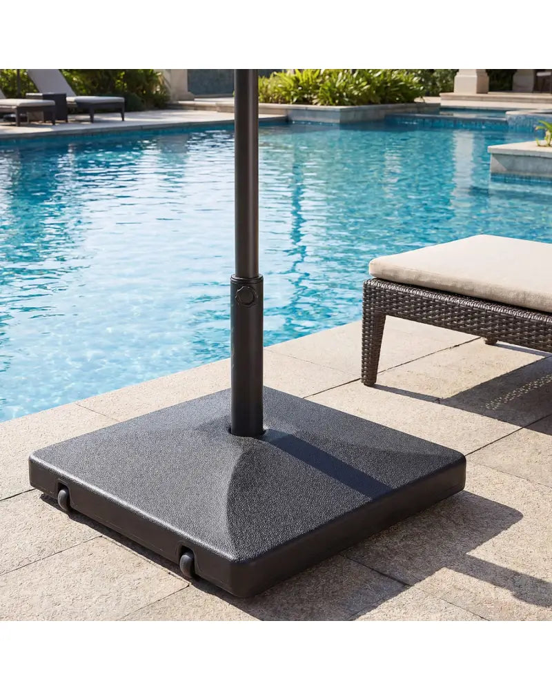 Fillable Umbrella Base 90 LBS Heavy Duty with 2 Wheels-Black - Black - Outdoor Umbrella Bases