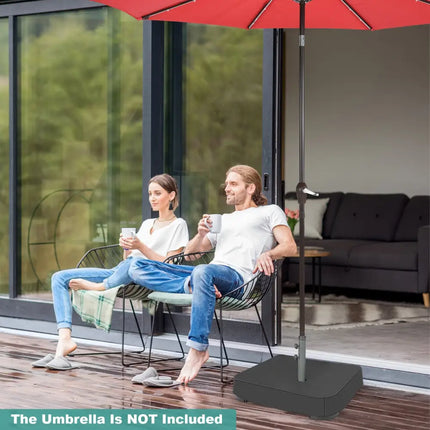 Fillable Umbrella Base with 2 Sandbags and Dust-proof Cover - Black - Outdoor Umbrella Bases