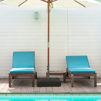 Fillable Umbrella Base with 2 Sandbags and Dust-proof Cover - Black - Outdoor Umbrella Bases