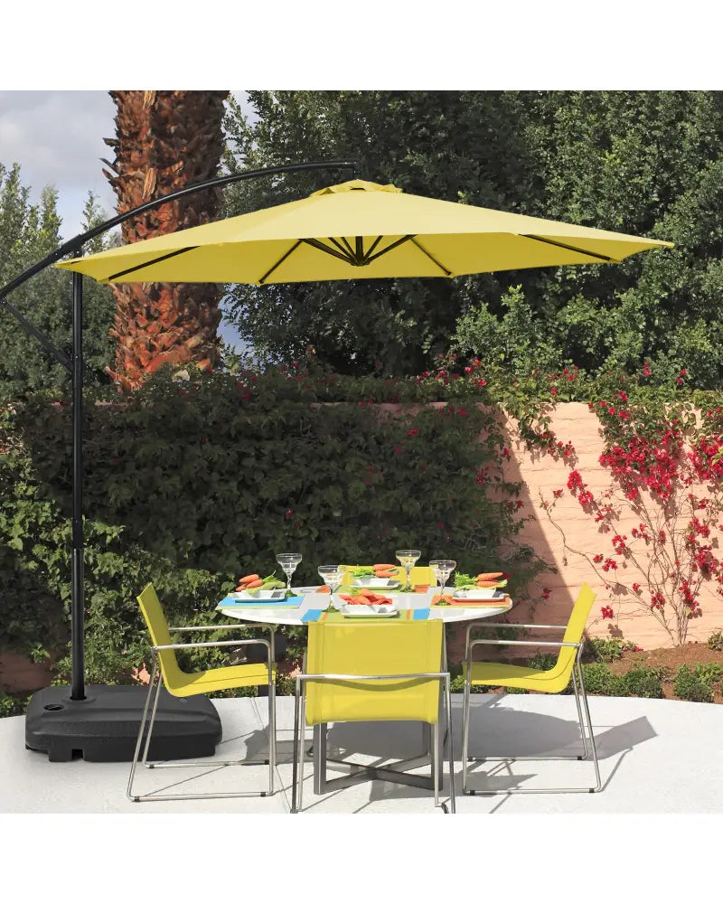 Fillable Universal Offset Umbrella Base with Cross Base and Wheels-Black - Black - Outdoor Umbrella Bases