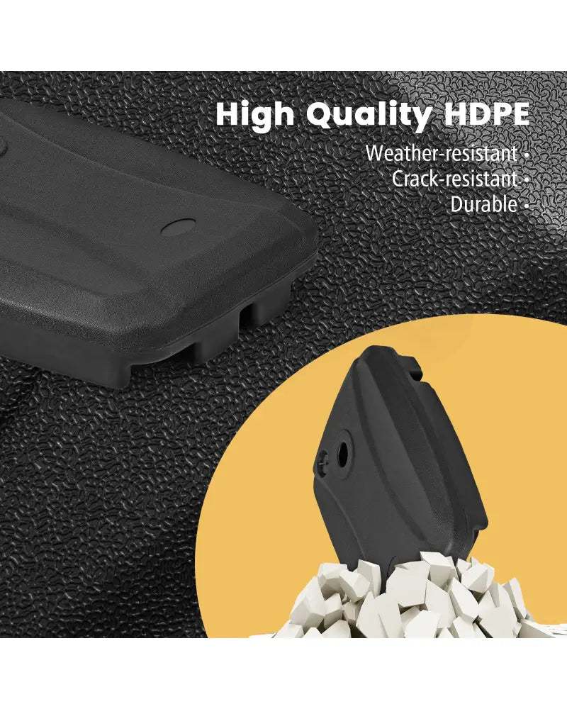 Fillable Universal Offset Umbrella Base with Cross Base and Wheels-Black - Black - Outdoor Umbrella Bases
